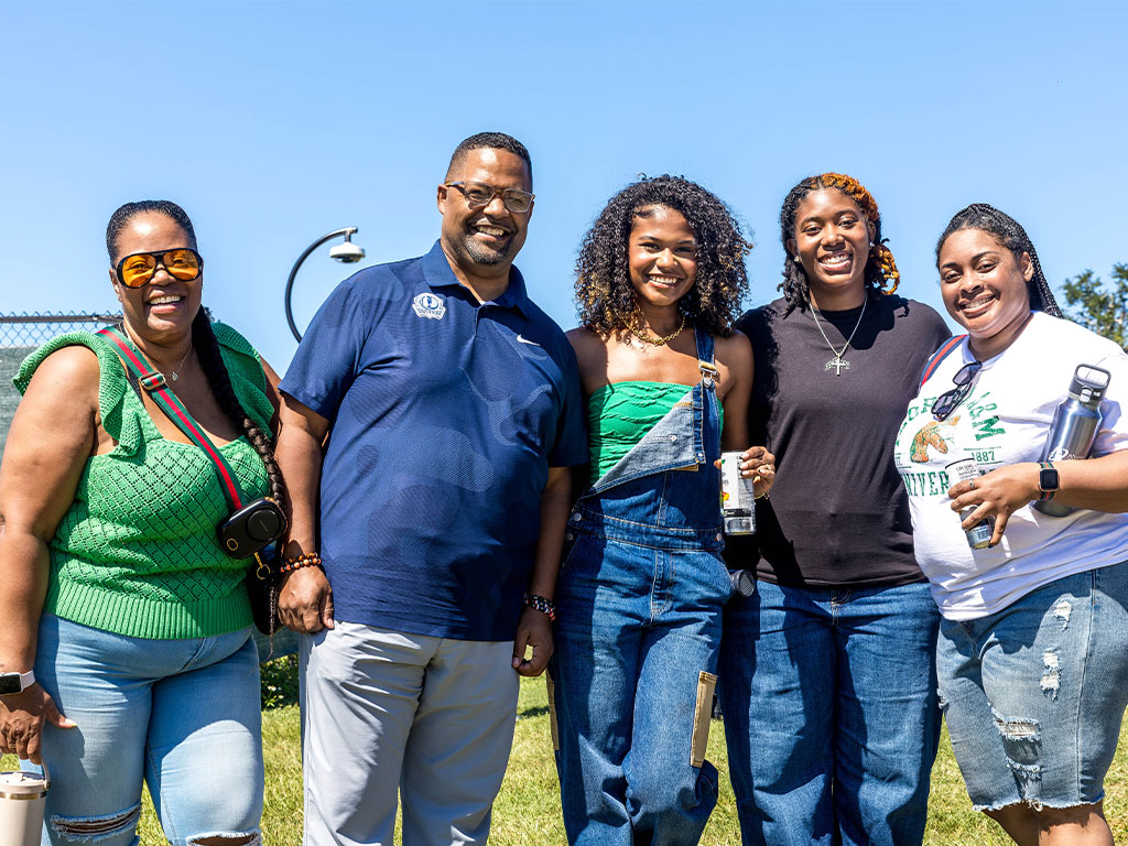FAMU students and family members come together during Parents and Family Weekend 2026, sharing smiles and celebrating their Rattler pride. (Photo Courtesy: Jeff Adams)