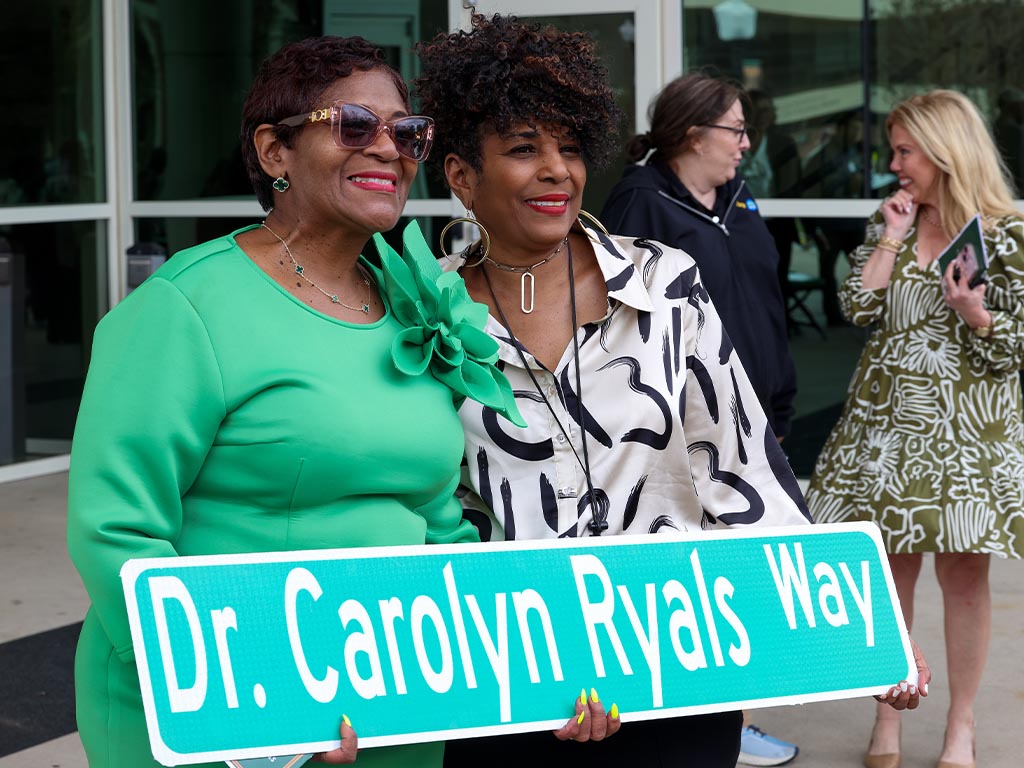 Carolyn Ryals, Ph.D., considered a powerhouse in education among many, dedicated her life to shaping young minds at FAMU’s Developmental Research School, where she taught for 23 years. Her daughter, Tanya Darnell, talked about seeing her efforts to have a street named for her mother finally come to fruition. (Photo by Glenn Beil/University Communications)