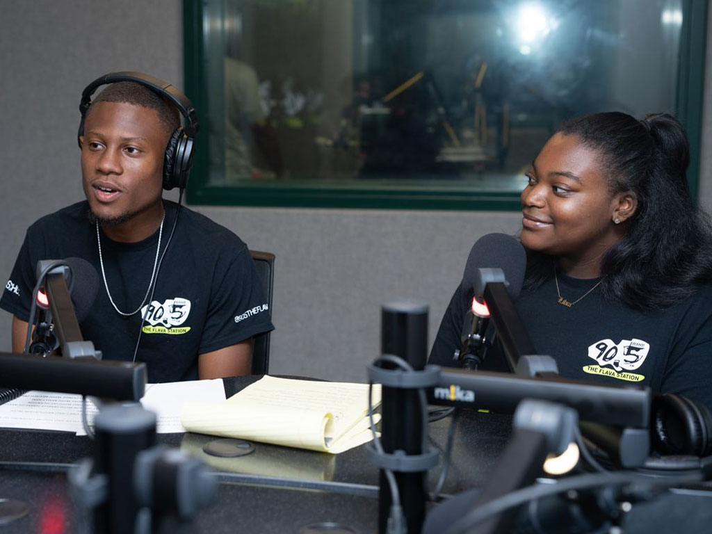 WANM 90.5 FM student broadcasters engage in an on-air discussion inside the station's studio at Florida A&M University. For 50 years, “The Flava Station” has provided students with hands-on broadcasting experience while preparing the next generation of media professionals.