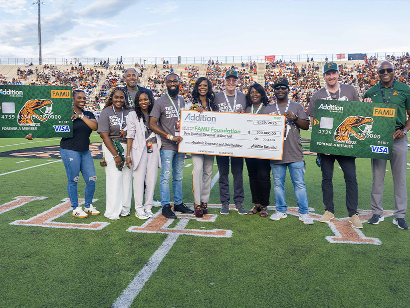 Addition Financial Credit Union and FAMU Partnership Photo at Albany State Game