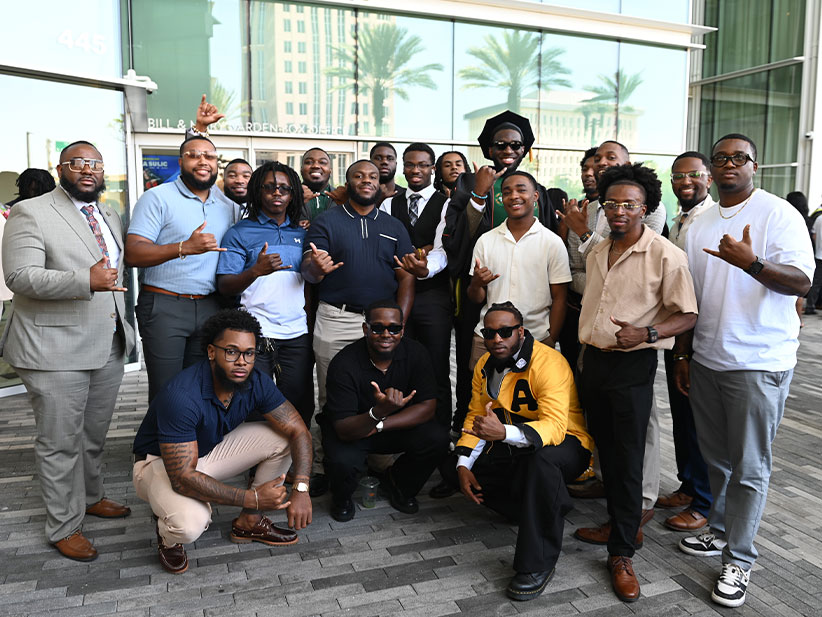 Alpha Phi Alpha Fraternity at hooding ceremony