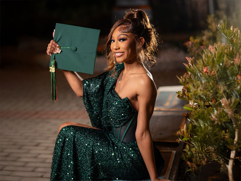 Alyse Shepherd in a green gown