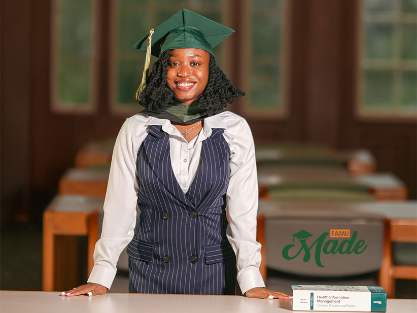 Amaiya Brown is graduating with a degree in health informatics. 