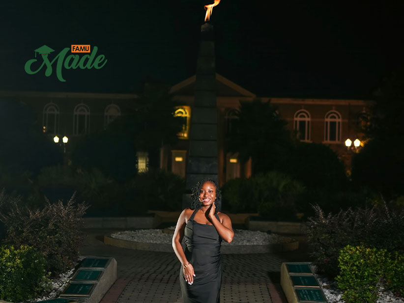 Amaiya Brown at the eternal flame