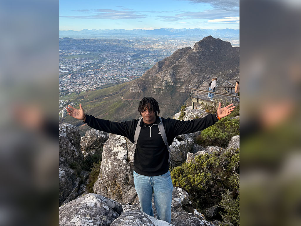 A Florida A&M University student takes in the breathtaking views from Table Mountain during a study abroad experience in Cape Town, South Africa.