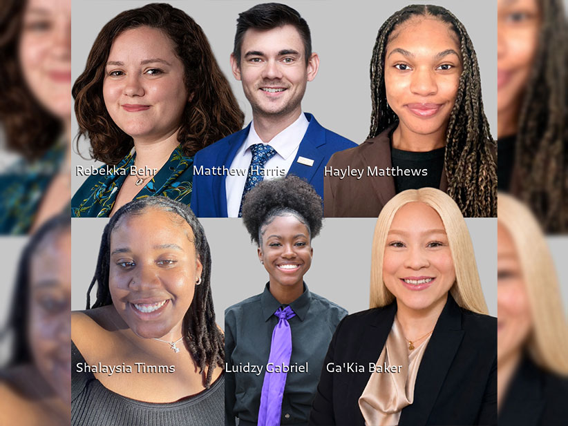 Collage of six College of Law students headshots