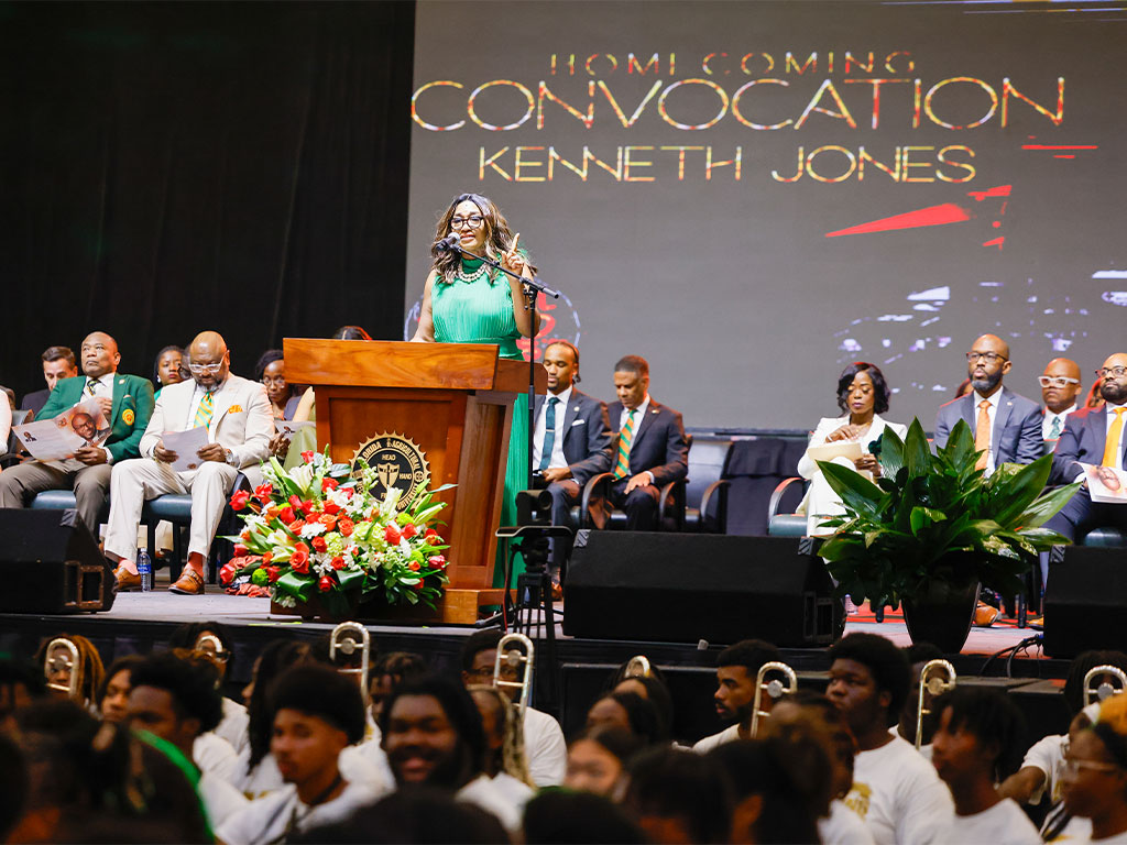 The view from this year’s Homecoming Convocation — a celebration of excellence and tradition.