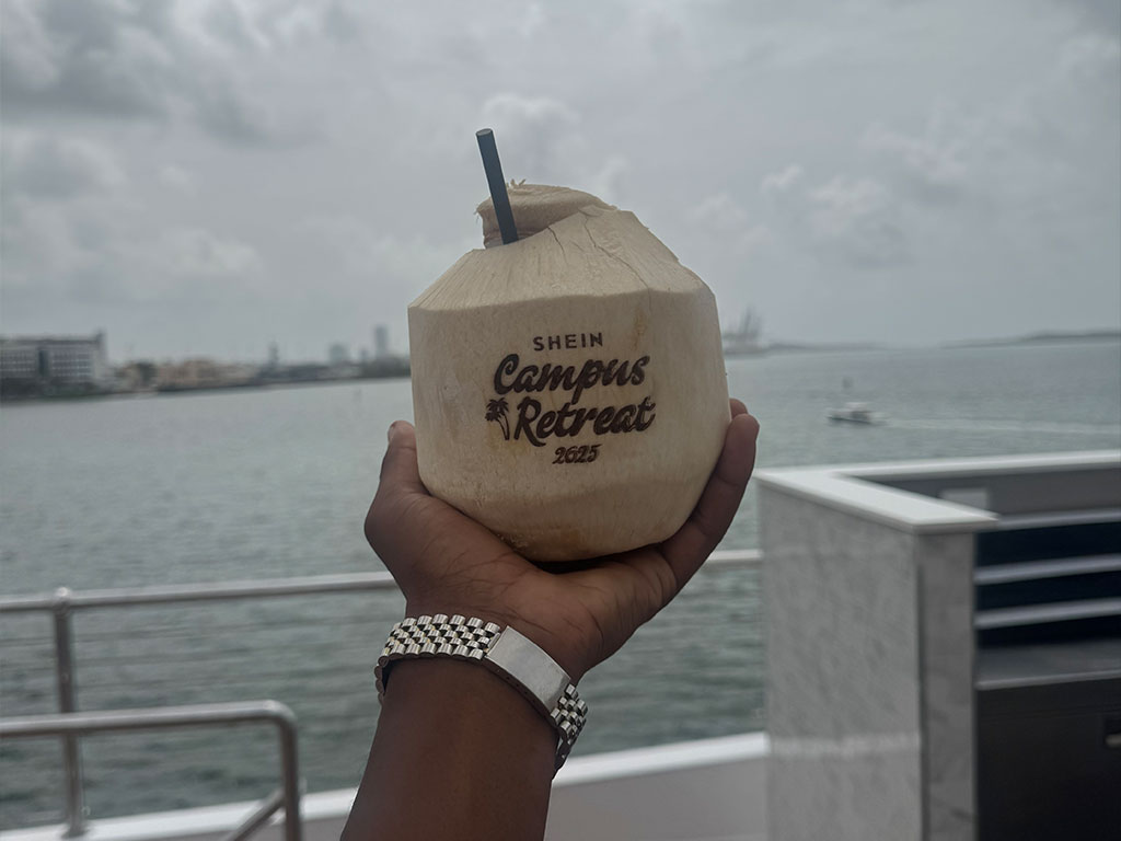 A SHEIN branded coconut drink
