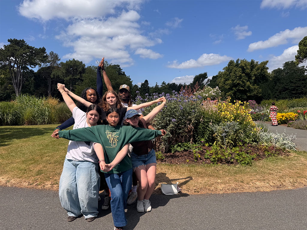 Florida A&M University senior Delvonz Flamand poses with fellow students during his study abroad experience, building connections and creating memories while immersed in an international learning environment. Photo courtesy of Delvonz Flamand