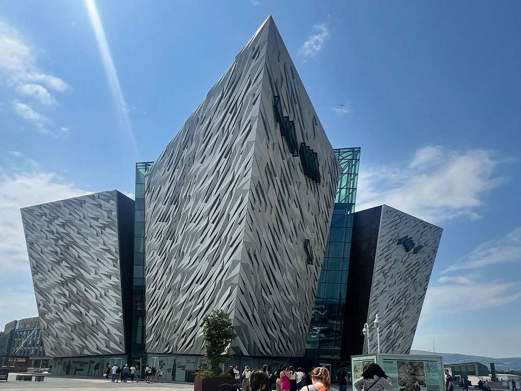 The Titanic Belfast museum stands along the Belfast waterfront in Northern Ireland, one of the destinations visited during Florida A&M University senior Delvonz Flamand’s study abroad experience. Photo courtesy of Delvonz Flamand.