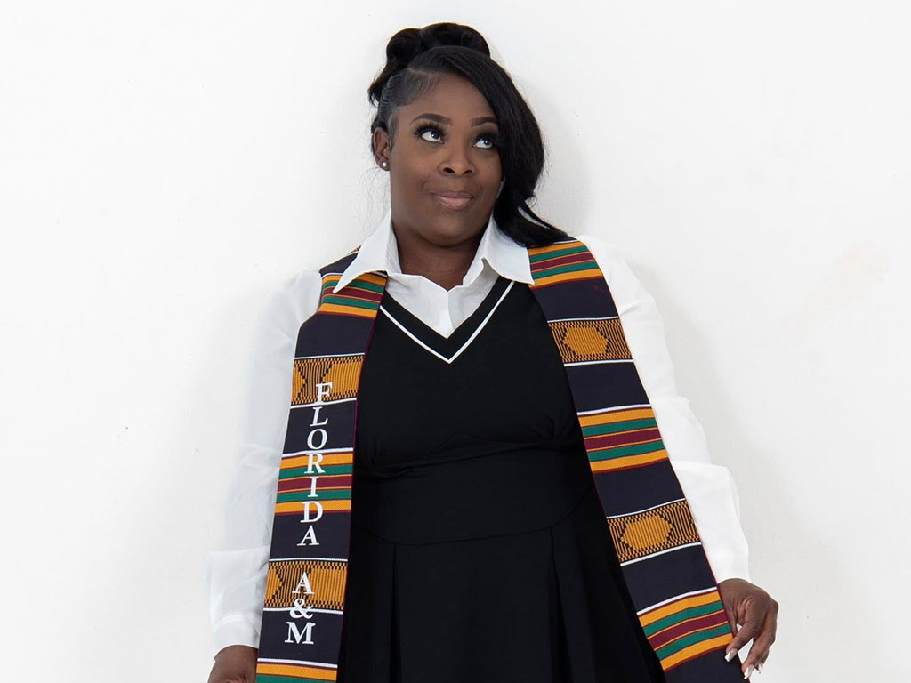 A Florida A&M University doctoral scholar immersed in research—where academic excellence and dedication to service meet.