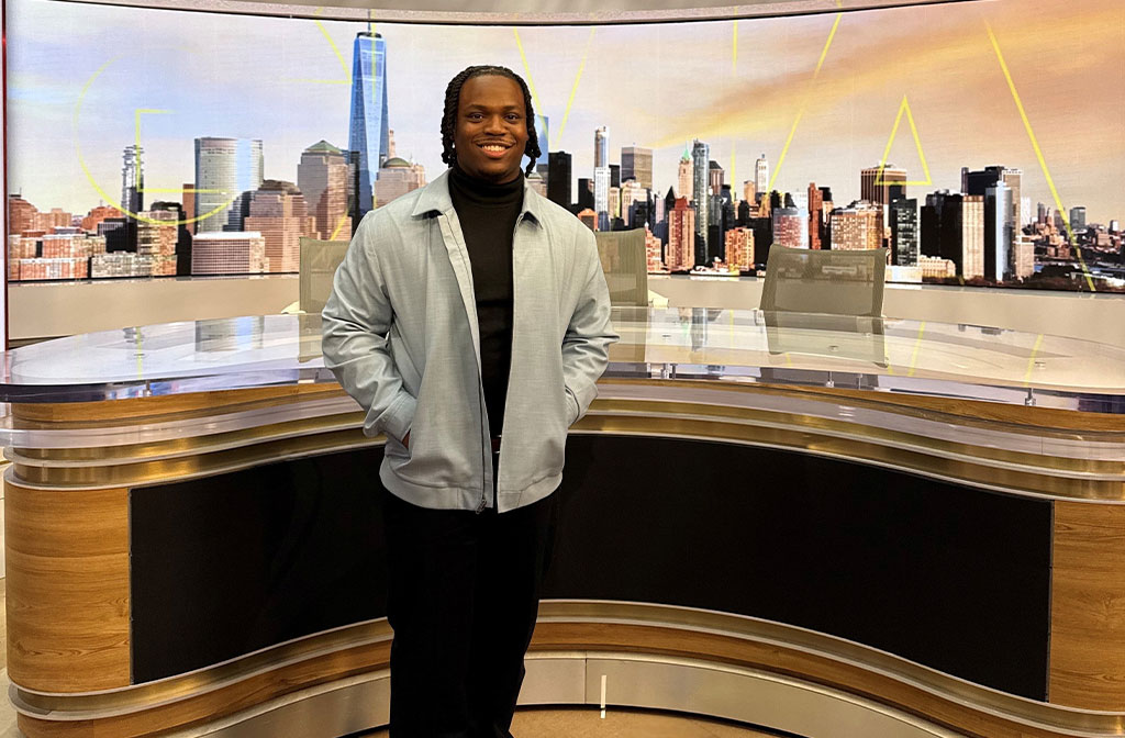 Ernest Walker III at Nightline Desk