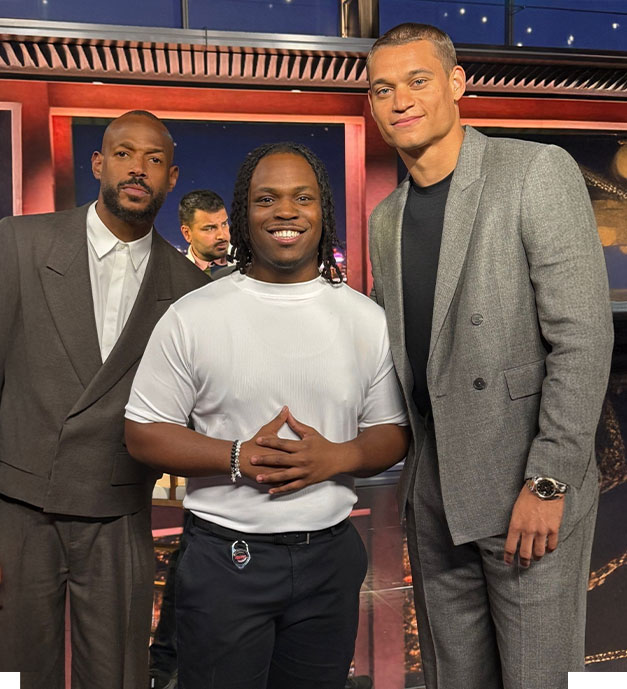 Ernest Walker III and the stars from "Him"