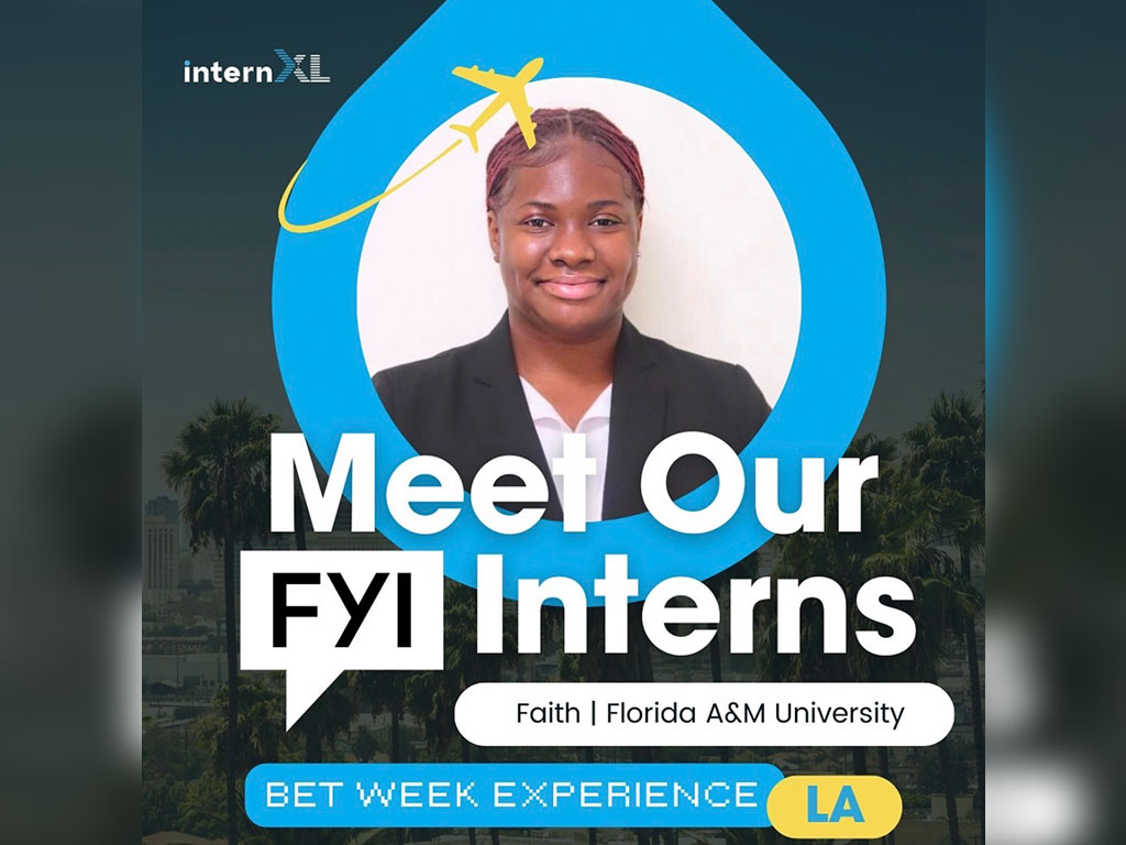 aul represents Florida A&M University as an intern during the BET Week Experience in Los Angeles, an early professional opportunity that helped solidify her interest in the entertainment industry. Photo Courtesy: Faith Paul