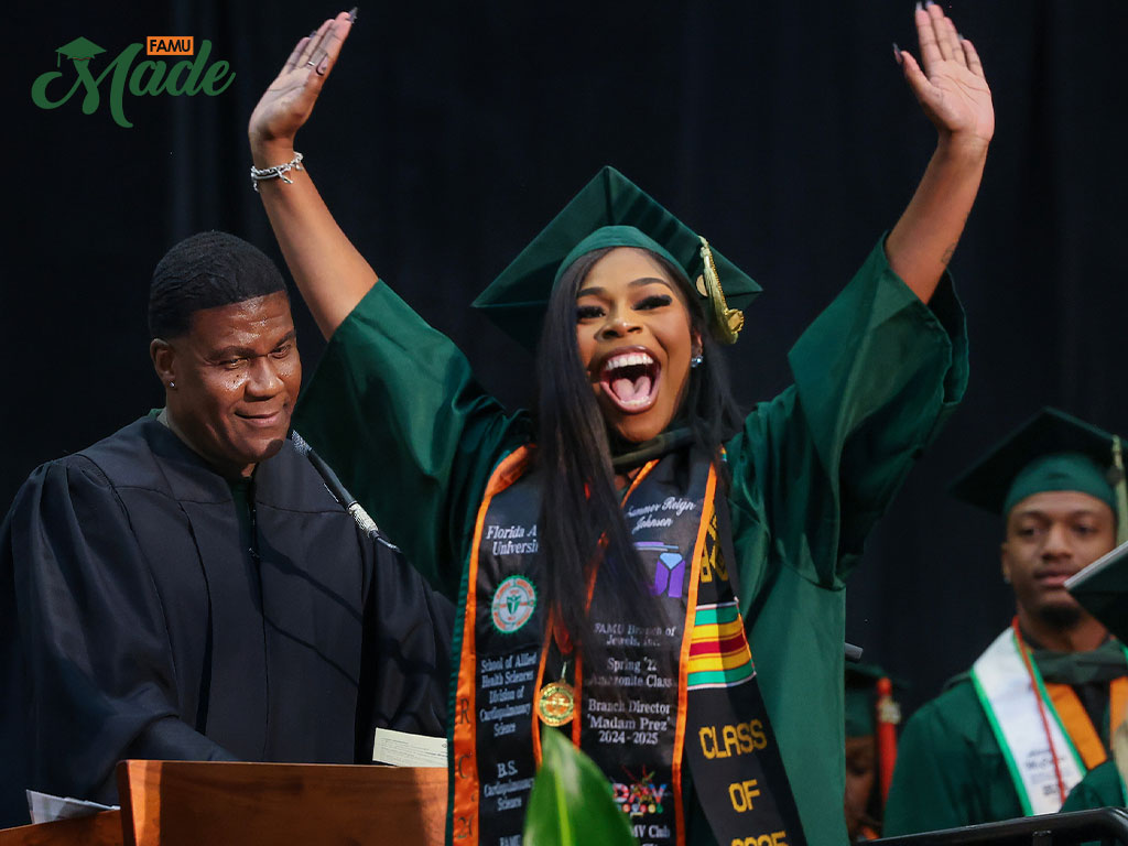 FAMU Grad shouting across stage