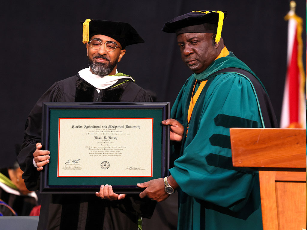 Khalil Kinsey receives his doctorate