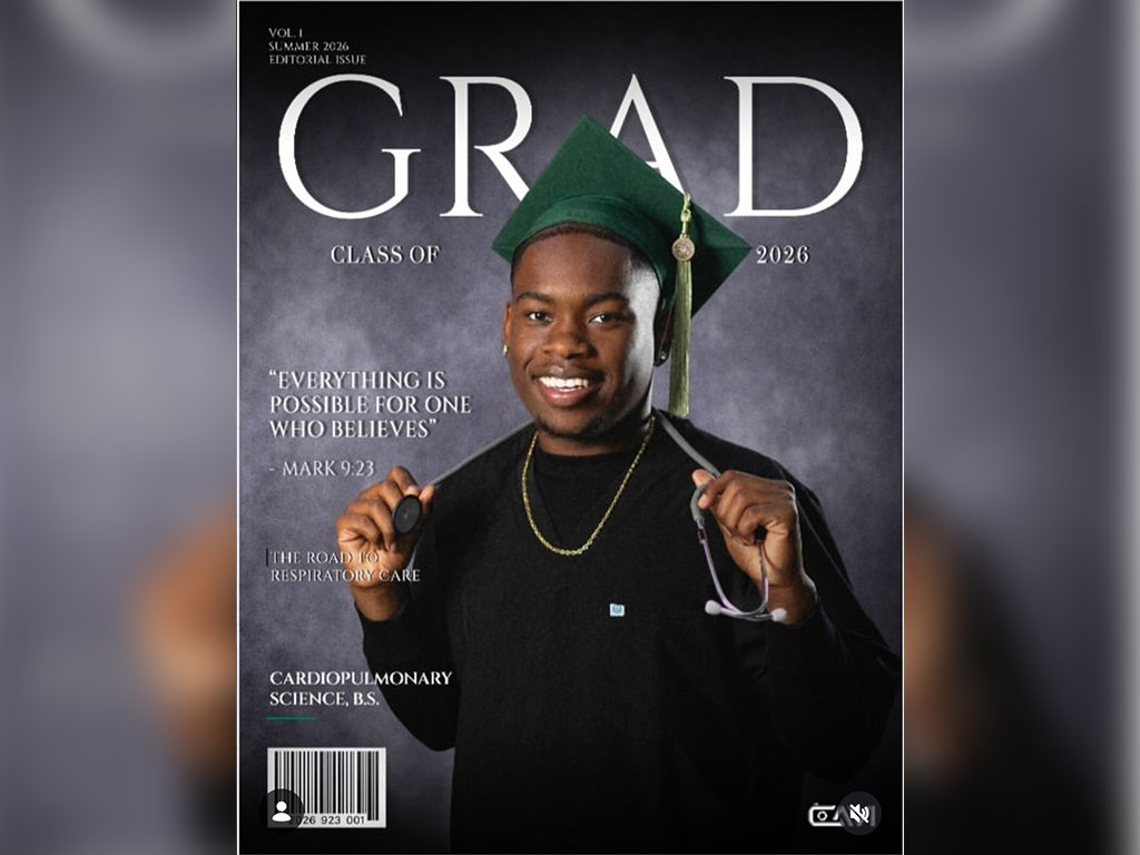 Mark Futch celebrates earning his bachelor's degree in cardiopulmonary science from Florida A&M University. The Georgia native said his time at FAMU prepared him to begin the next phase of his journey in respiratory therapy. (Photo courtesy of Mark Futch.)