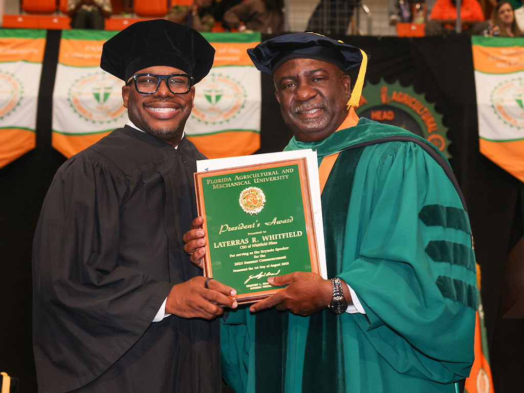 Interim President Beard Presenting Mr. Whitfield with Award