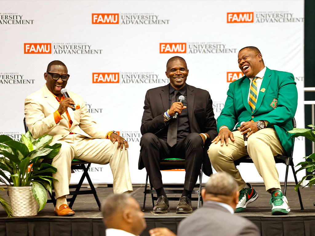 Vaughn Wilson of HBCU Gameday hosted a special sit-down conversation with FAMU Head Football Coach James Colzie III and Marching “100” Director Shelby Chipman, Ph.D., highlighting the importance of supporting FAMU Athletics and the ESPN “Band of the Year.”