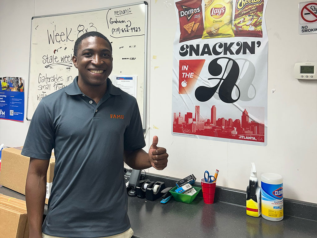 Justin Thompson at his Frito Lay internship