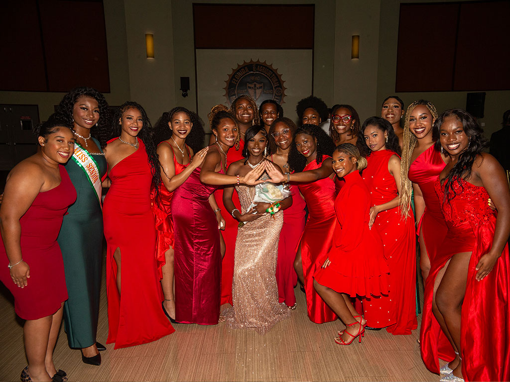 SGA President Zayla Bryant and her sorority sisters