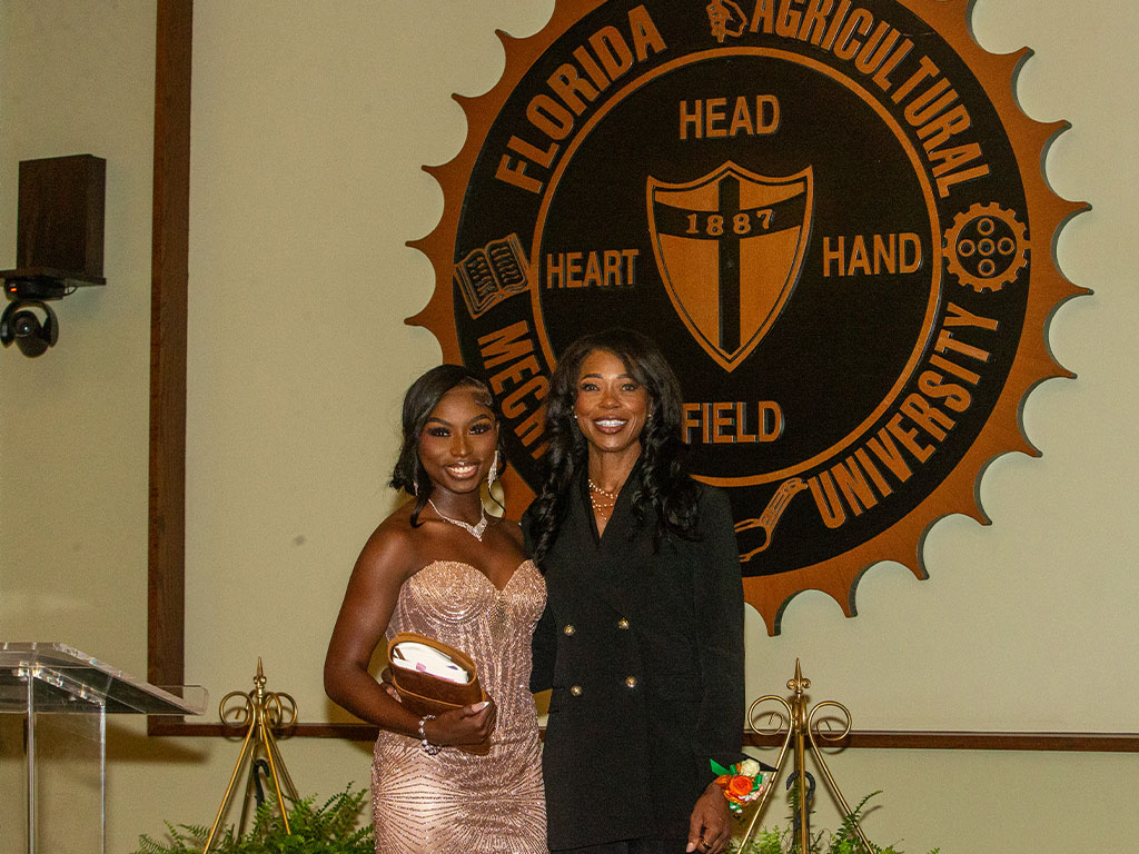 Zayla Bryant and President Marva Johnson