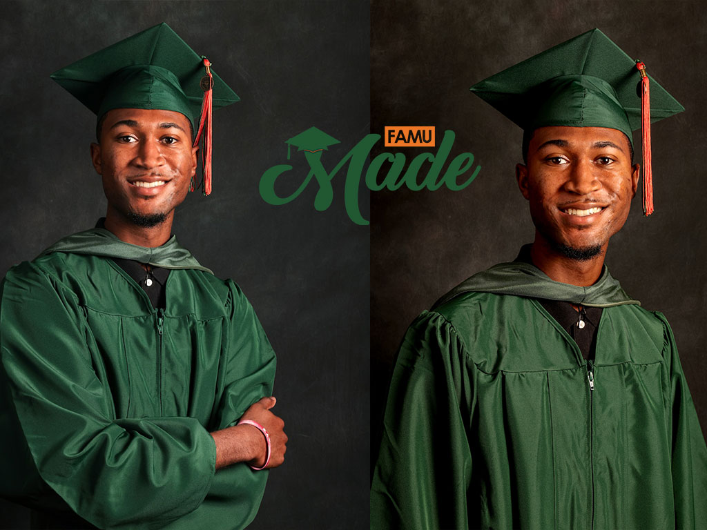 Kurt Adams dressed in his FAMU Regalia