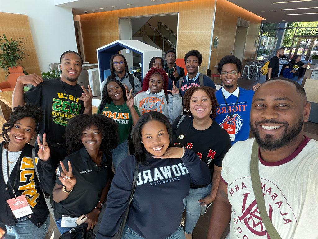 Students representing HBCUs from across the nation gather during the 2026 Thurgood Marshall College Fund Innovation Challenge, fostering collaboration, networking and leadership development throughout the competition. Lauren Mickens is pictured front center. (Photo courtesy: Lauren Mickens)