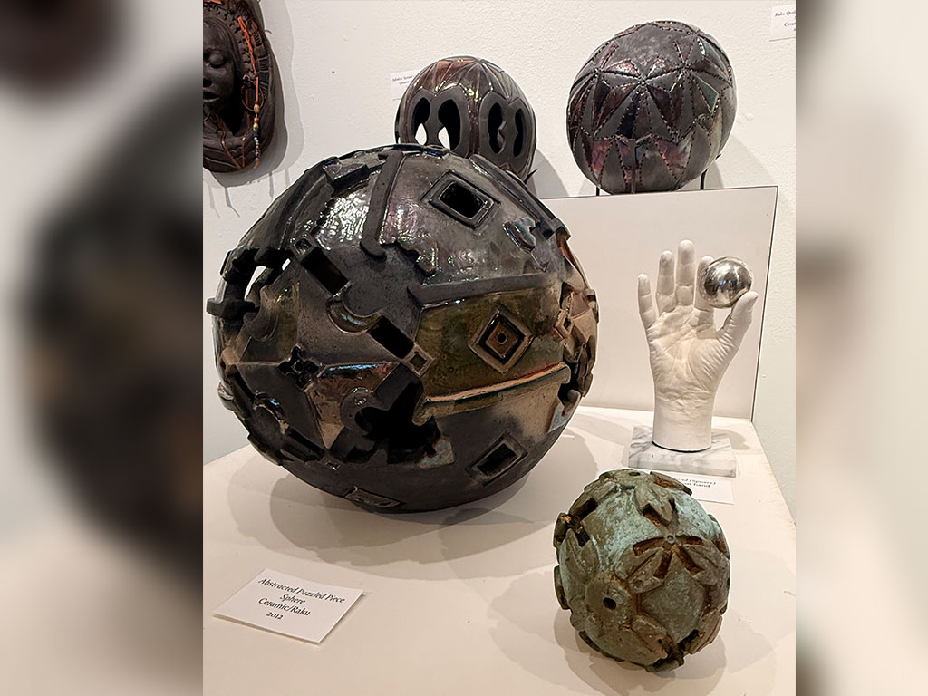 Ceramic works by Marilyn Proctor-Givens showcase a range of forms, textures and intricate design elements featured in her “Exploration of a Process” exhibition at FAMU’s Foster-Tanner Fine Arts Gallery. (Photo courtesy of Taylor Brooklyn-Cook)