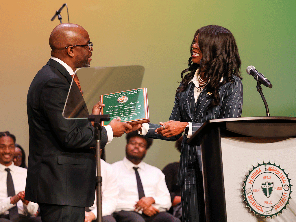 Elder Darrick McGhee Sr. and President Marva Johnson, J.D.