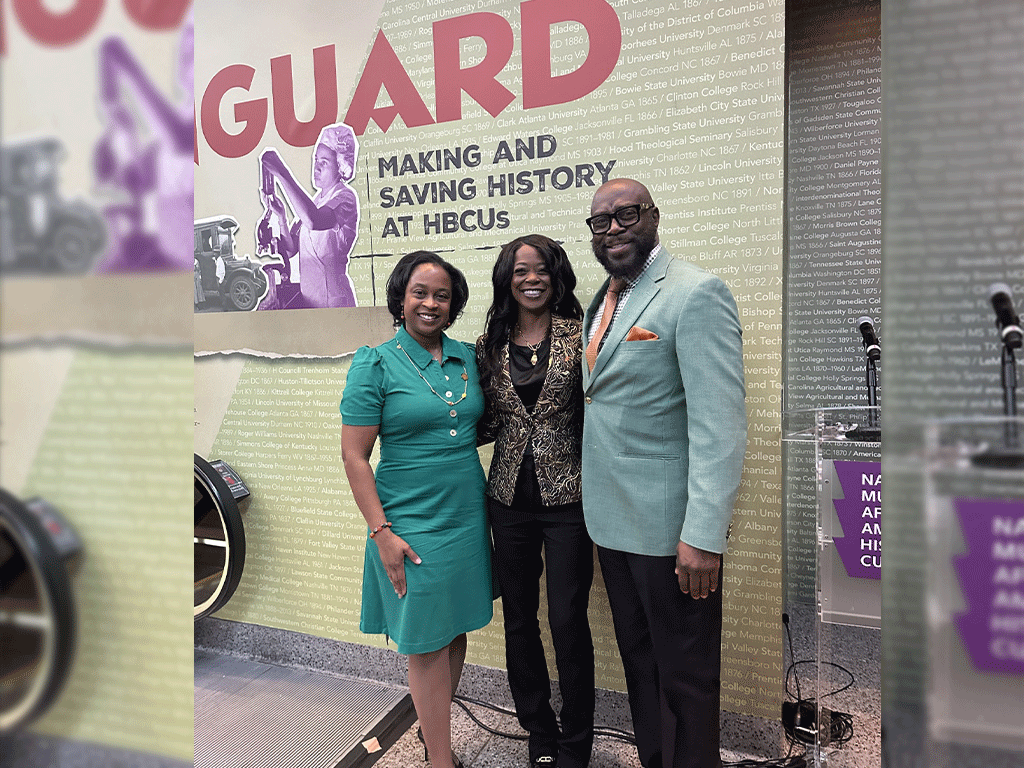 President Marva B. Johnson, J.D., FAMU NAA President Artisha Polk and Director Timothy Barber