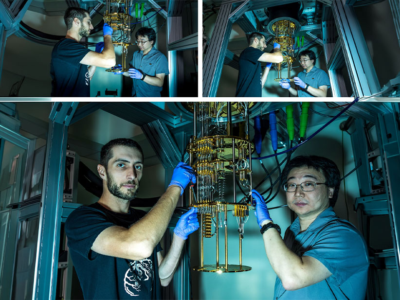 FAMU staff calibrating a new quantum refrigerator