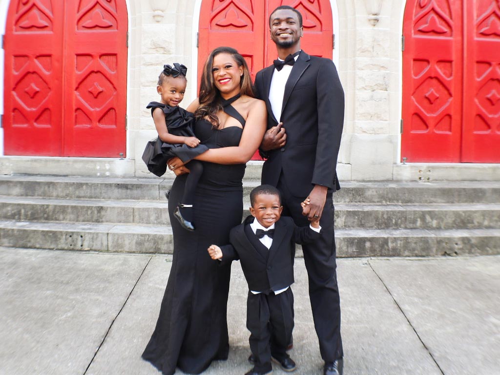 Ronnie pictured with wife and kids