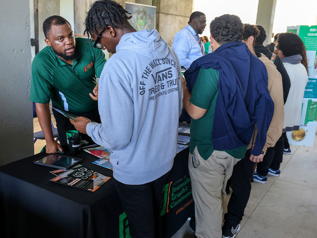 SJGC students explore campus resources and opportunities designed to support their academic, creative and professional development. (Photo courtesy: FAMU Communications)