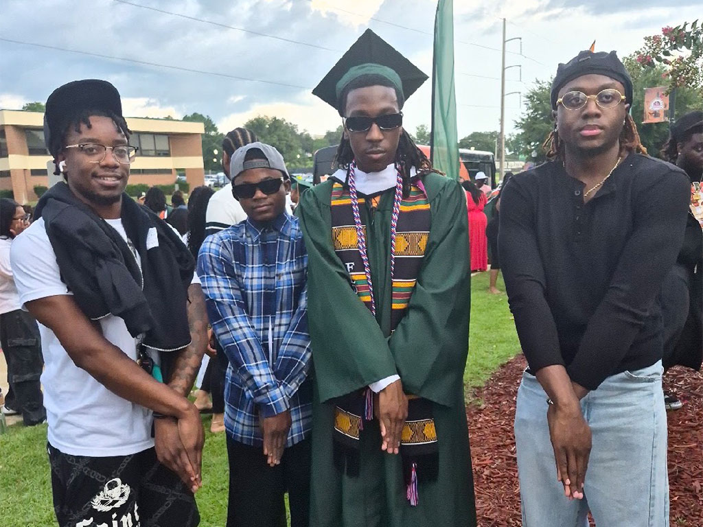Jayden “JB” Patterson connects with members of the FAMU National Alumni Association Greater Orlando Chapter following his graduation from Florida A&M University. (Photo courtesy of Jayden Patterson)