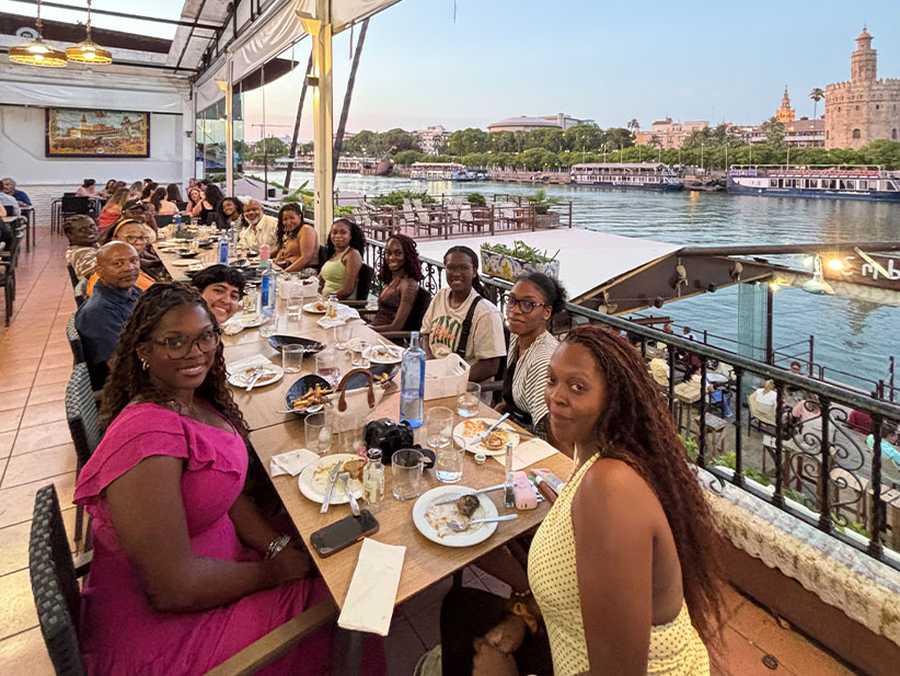 FAMU students dining in Spain