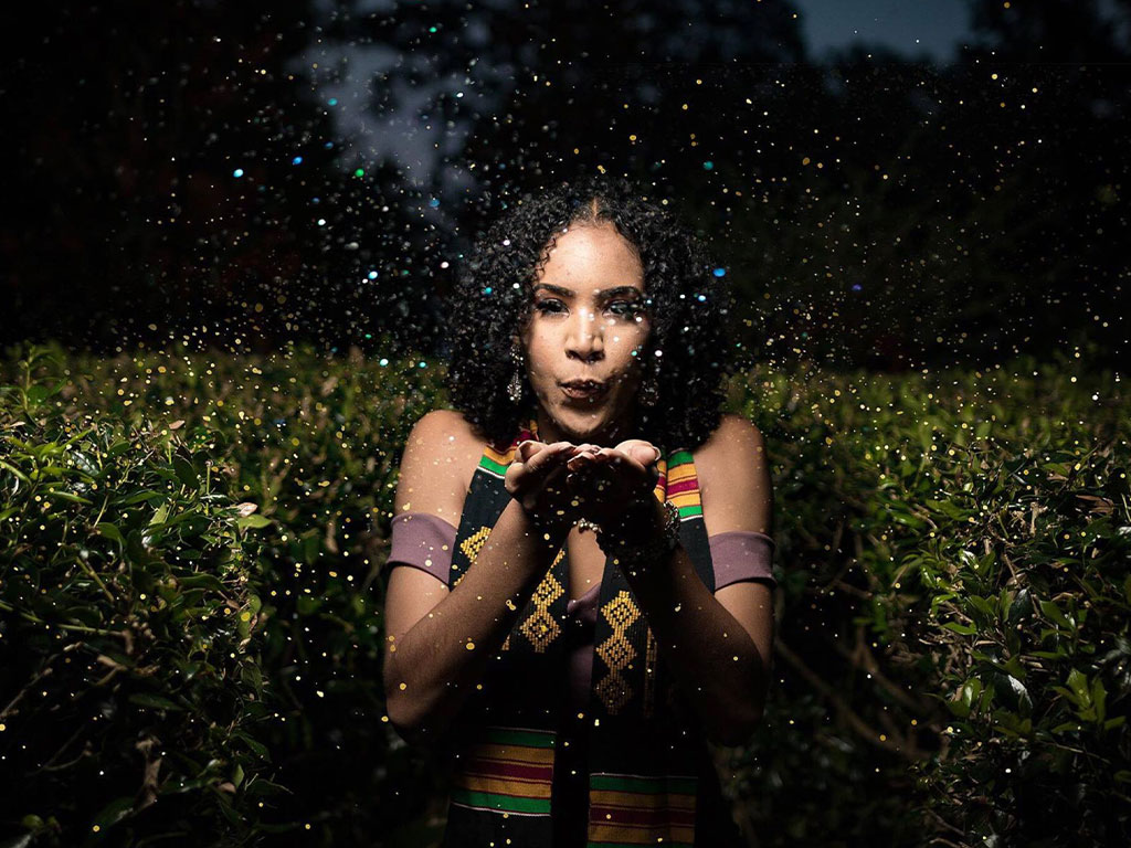 Florida A&M University alumna Nyeja Skye Warner captures a celebratory moment, reflecting the pride and joy of her journey at FAMU. (Photo Courtesy: Nyeja Skye Warner)