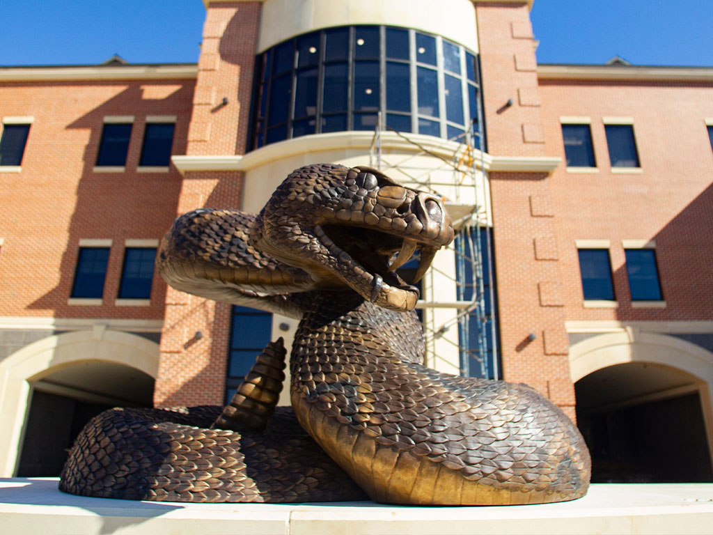 Bronze Rattler Statue