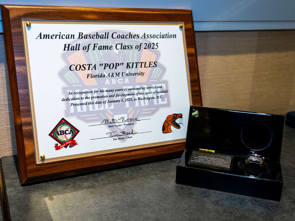 American Baseball Coaches Association Hall of Fame Class of 2025 Plaque and Ring