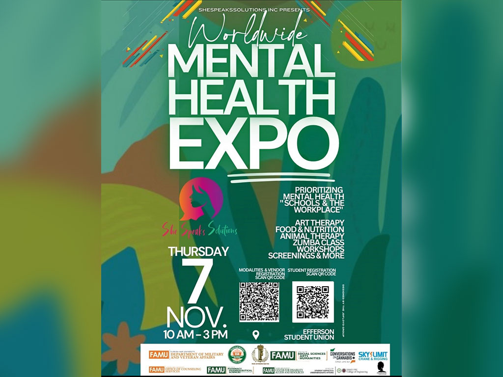 Worldwide Mental Health Expo flyer with supporters logos