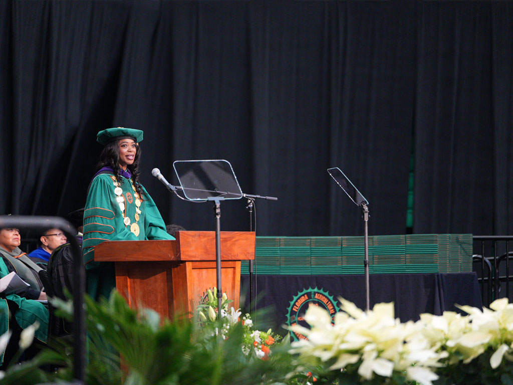 President Johnson Presiding Over Her First FAMU Commencement