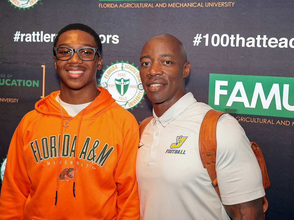 Cohen Allen and his football coach. 
