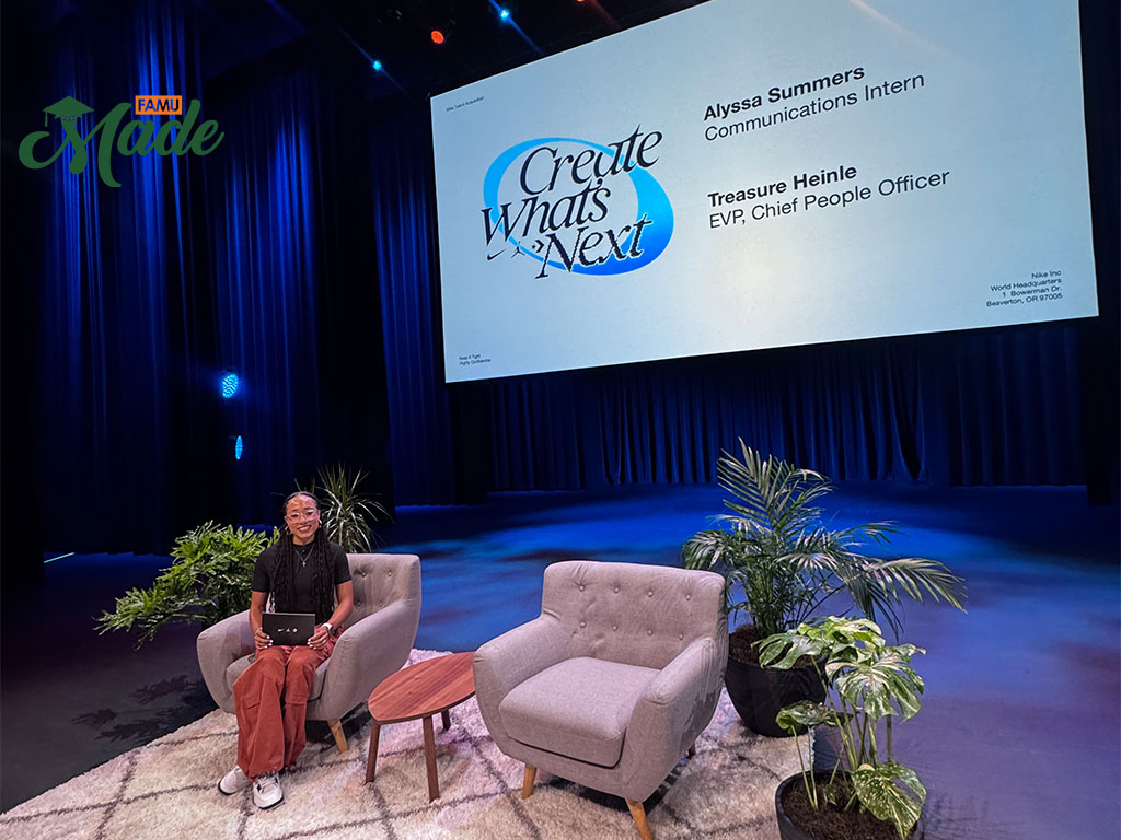 Alyssa Summers at her Nike internship.