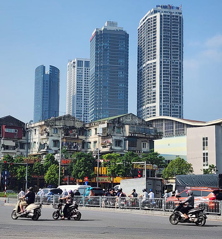 Vietnam architecture from across The VN Ethnology Museum, The Discovery Complex, The Keangnam Landmark 72, The West, and The Nine Tower In Hanoi