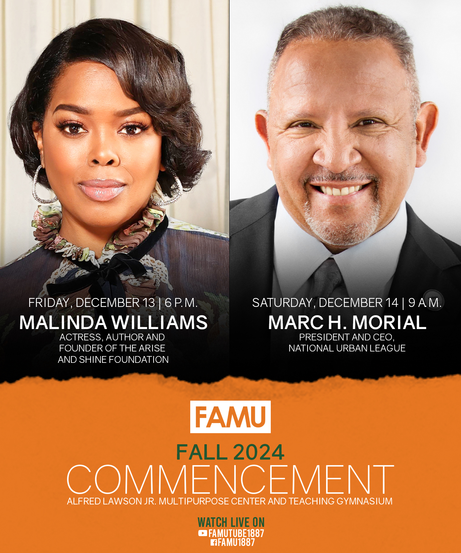 Malinda Williams, actress, author and founder of the Arise And Shine Foundation, Inc.; and Marc H. Morial